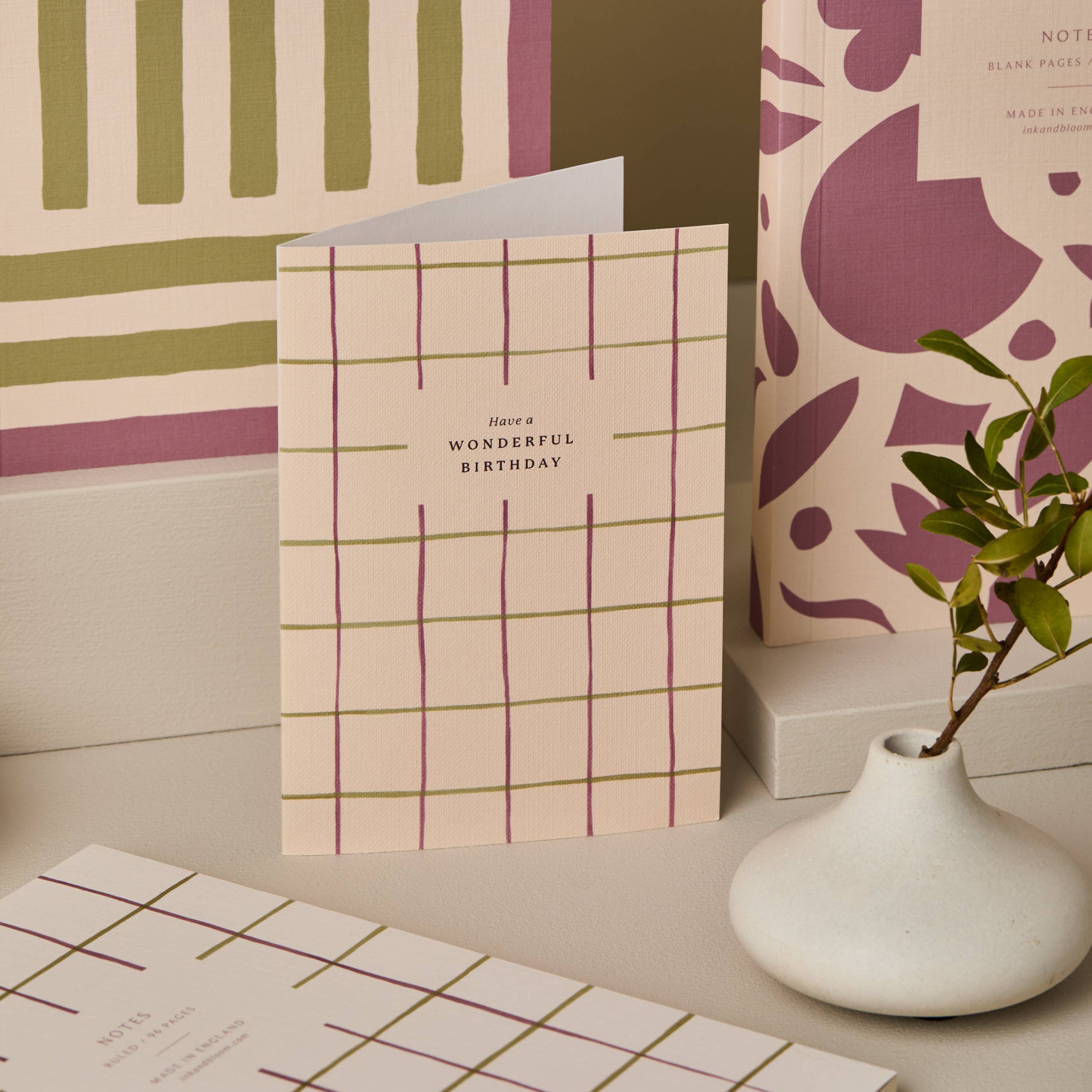 Checked Wonderful Birthday Card