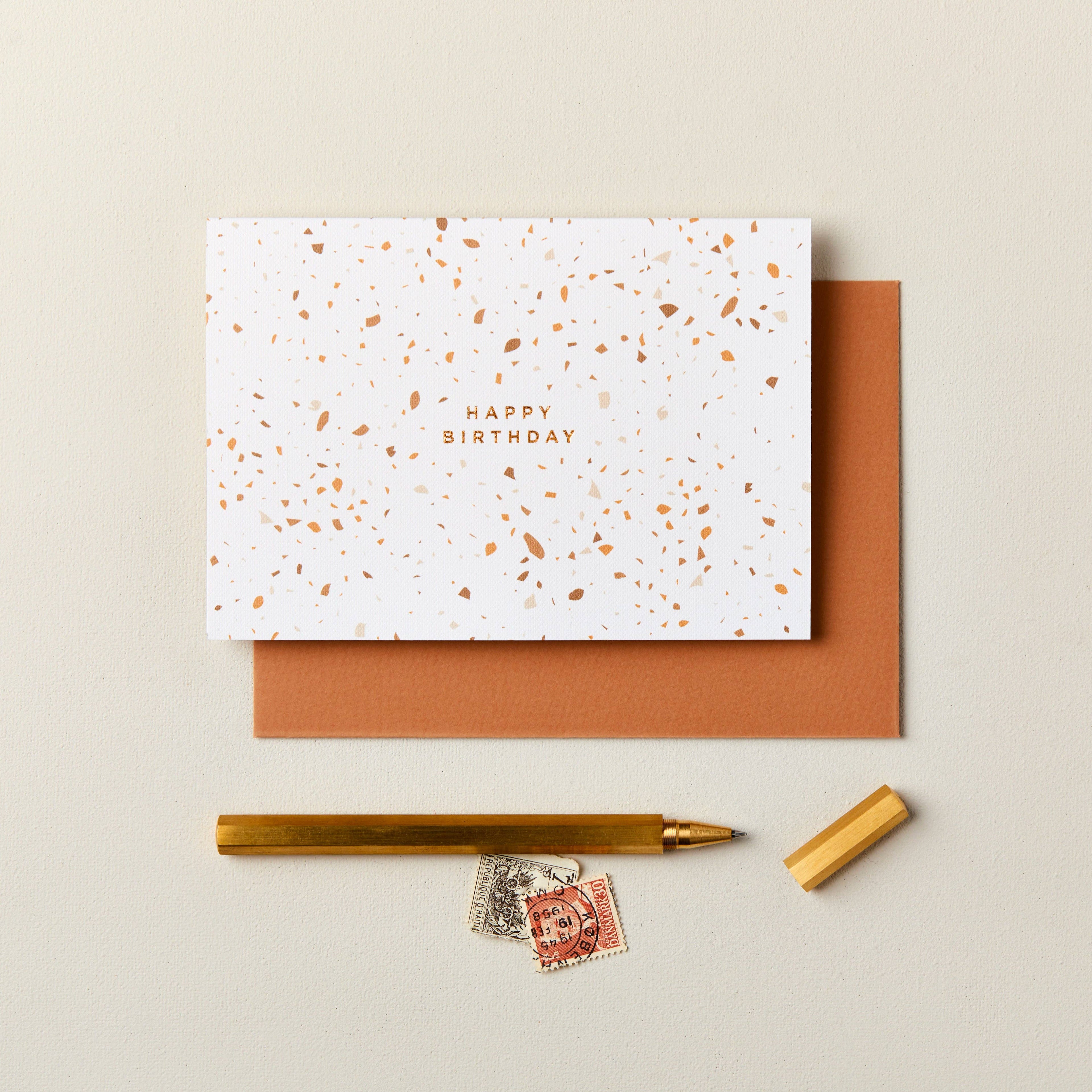 Earthy Terrazzo Birthday Card