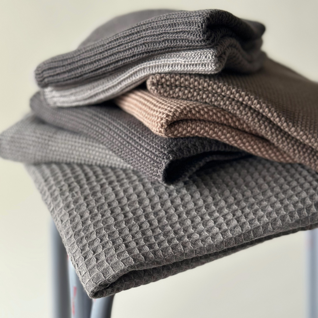 Knitted Dishcloths - Hazelnut Brown Mix - Set of 2