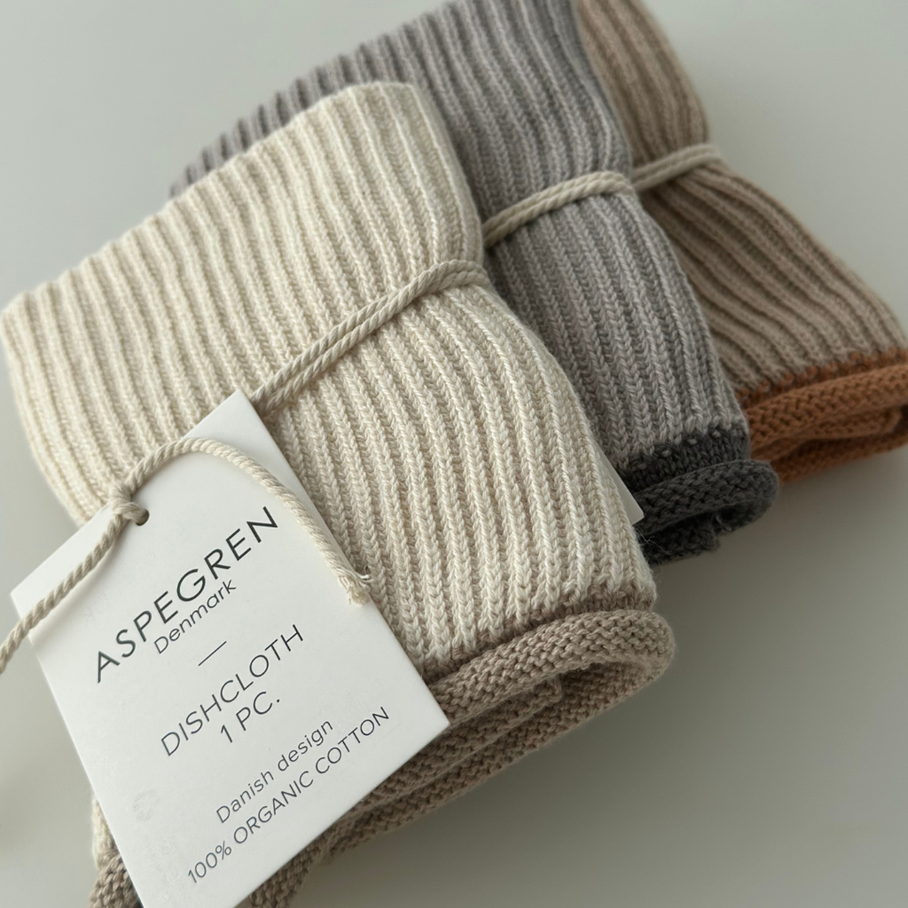 Knitted Dishcloth – Ripple Caramel