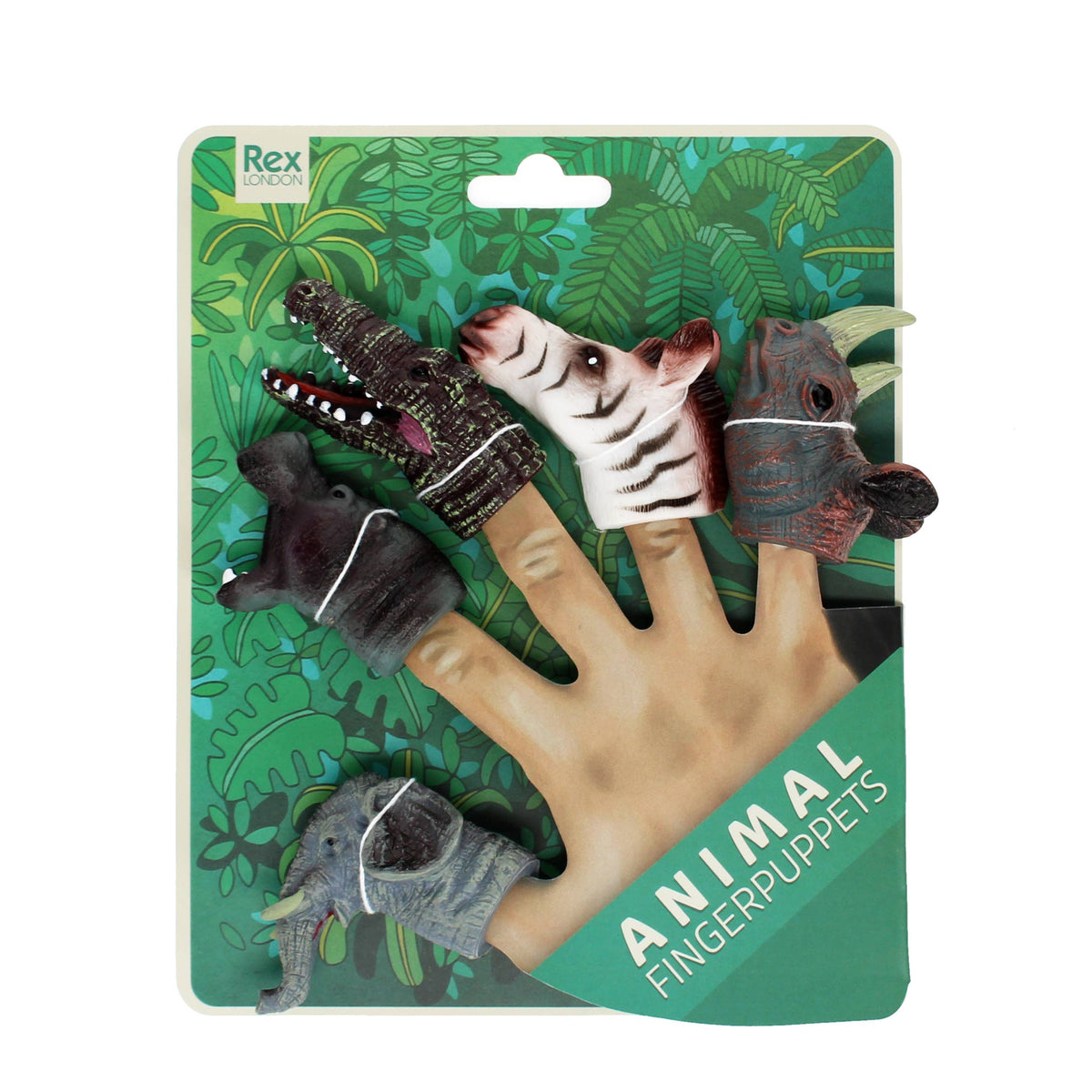 Safari Animal Finger Puppets - Set of 5