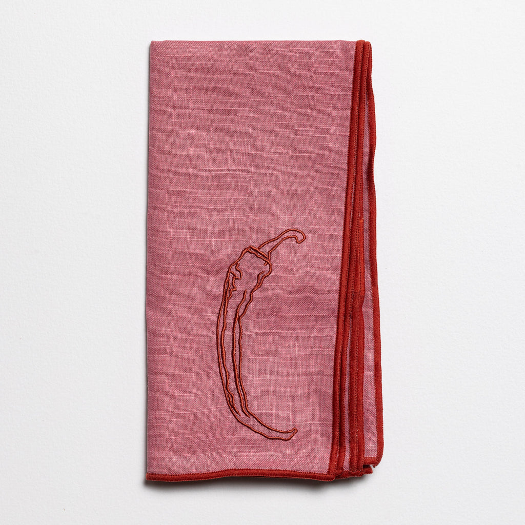 Linen Blend Napkins - Chilli (Set of 2)