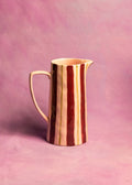 Large Pink and Burgundy Stripe Glaze Jug