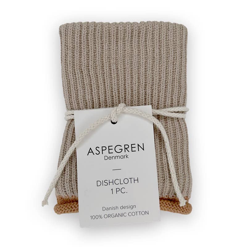 Knitted Dishcloth – Ripple Caramel